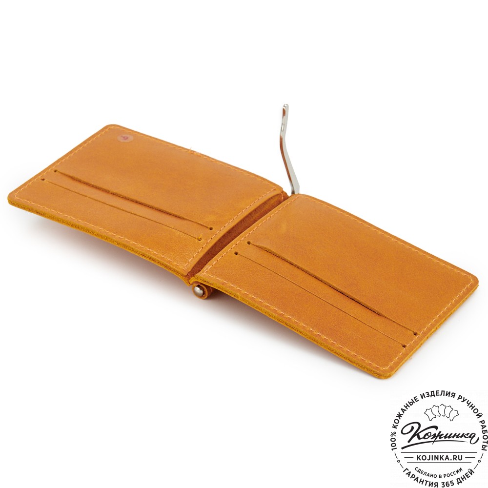 Кожаный зажим для денег "Бремен" (жёлтый)